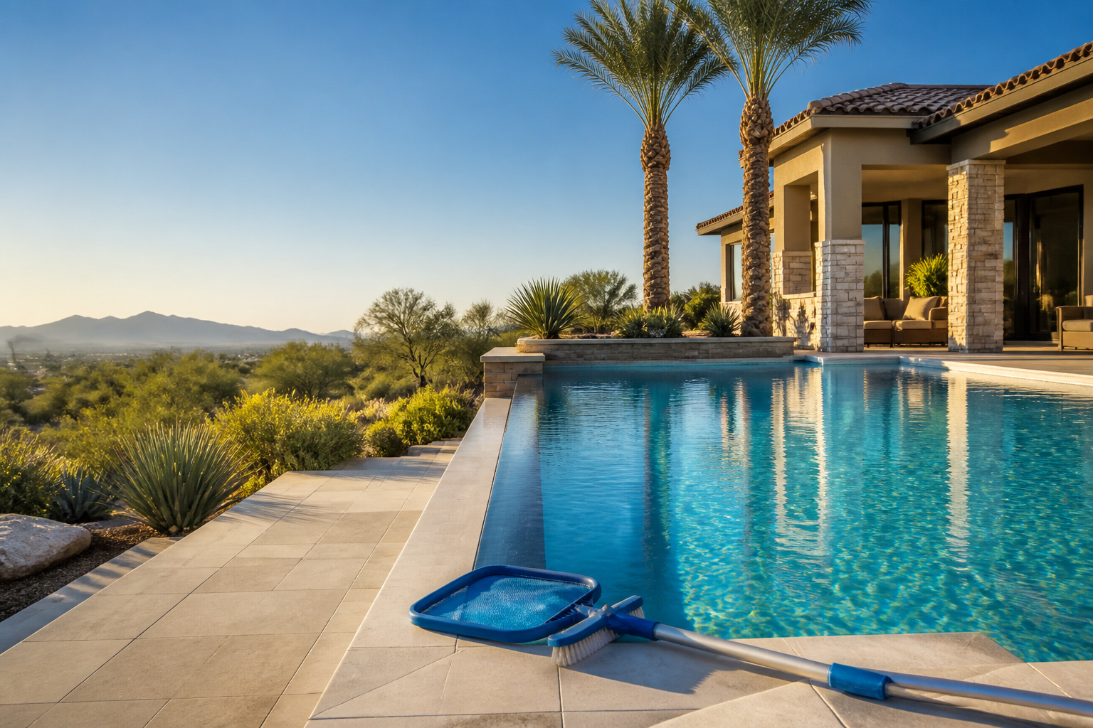 Crystal-clear swimming pool
